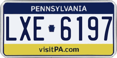 PA license plate LXE6197