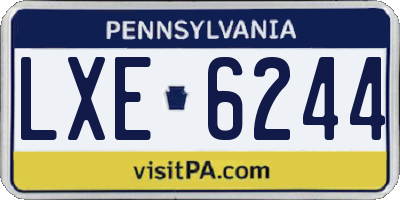 PA license plate LXE6244
