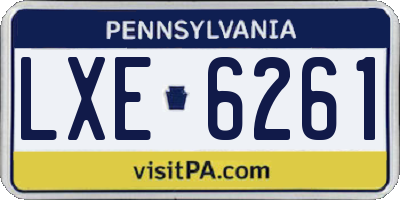 PA license plate LXE6261