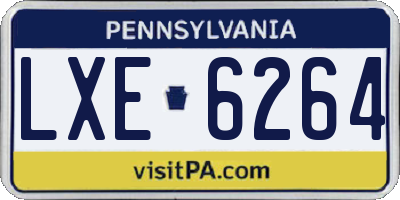 PA license plate LXE6264