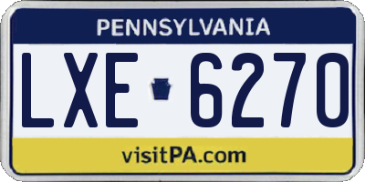 PA license plate LXE6270