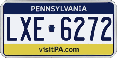 PA license plate LXE6272