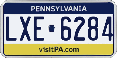 PA license plate LXE6284
