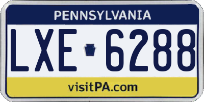 PA license plate LXE6288