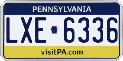 PA license plate LXE6336