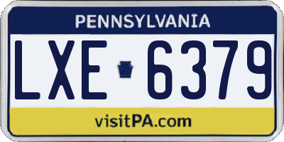 PA license plate LXE6379