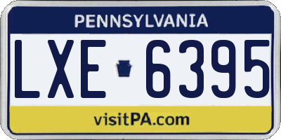PA license plate LXE6395