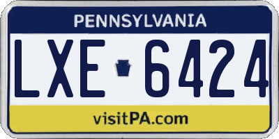 PA license plate LXE6424
