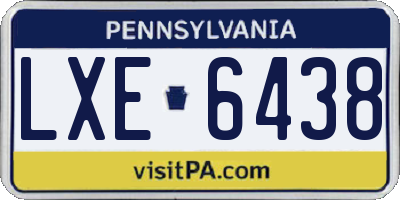PA license plate LXE6438