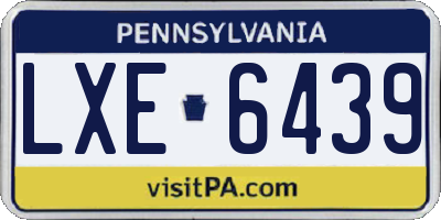 PA license plate LXE6439