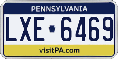PA license plate LXE6469