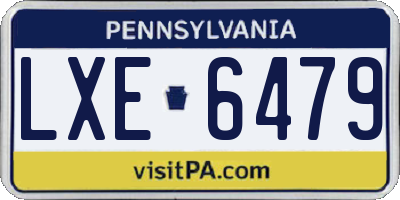 PA license plate LXE6479