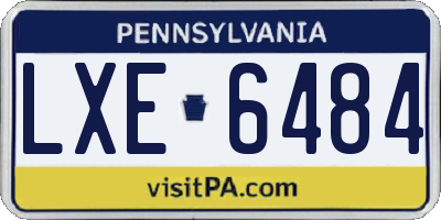PA license plate LXE6484