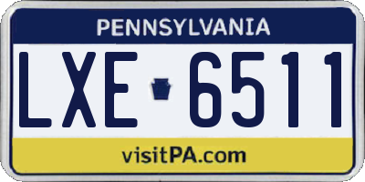 PA license plate LXE6511