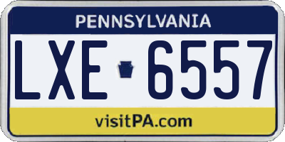 PA license plate LXE6557