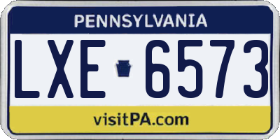 PA license plate LXE6573