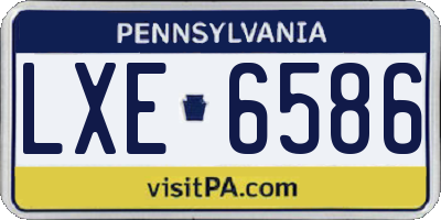 PA license plate LXE6586