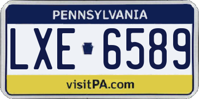 PA license plate LXE6589