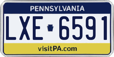 PA license plate LXE6591