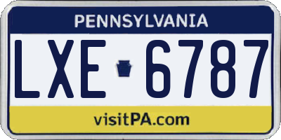 PA license plate LXE6787
