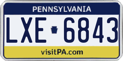 PA license plate LXE6843