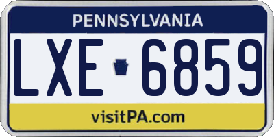 PA license plate LXE6859