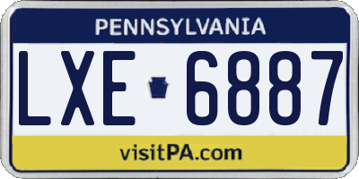 PA license plate LXE6887