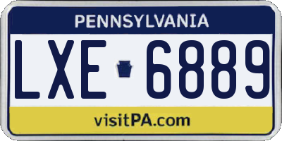 PA license plate LXE6889