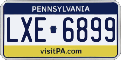 PA license plate LXE6899