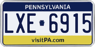 PA license plate LXE6915