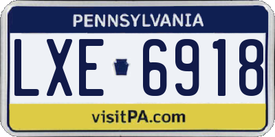 PA license plate LXE6918