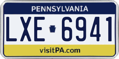 PA license plate LXE6941
