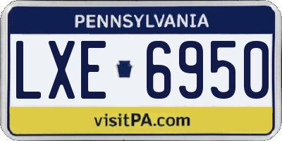 PA license plate LXE6950
