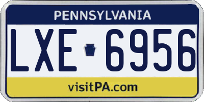 PA license plate LXE6956