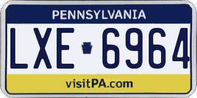 PA license plate LXE6964