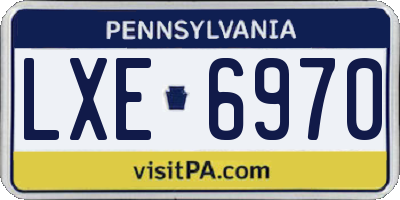 PA license plate LXE6970