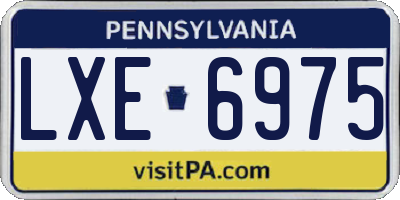 PA license plate LXE6975