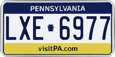 PA license plate LXE6977