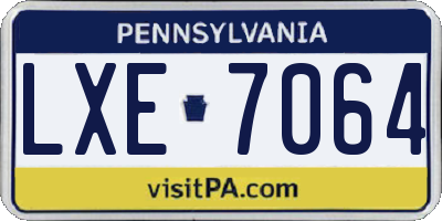 PA license plate LXE7064
