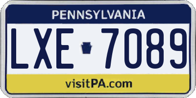 PA license plate LXE7089