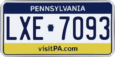 PA license plate LXE7093