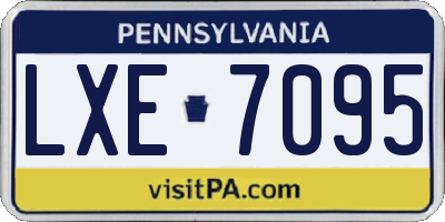 PA license plate LXE7095