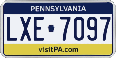 PA license plate LXE7097