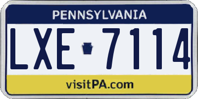 PA license plate LXE7114