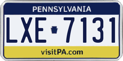 PA license plate LXE7131