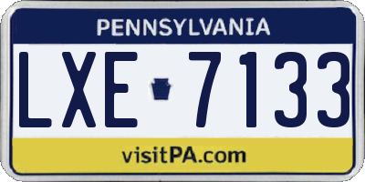 PA license plate LXE7133