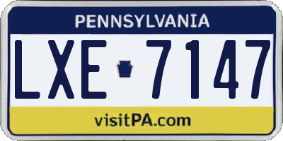 PA license plate LXE7147