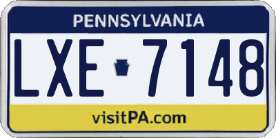 PA license plate LXE7148