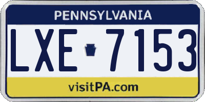 PA license plate LXE7153