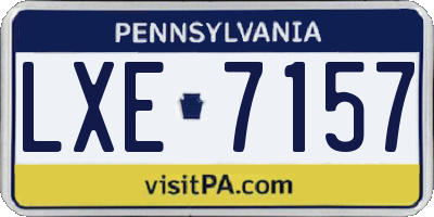 PA license plate LXE7157